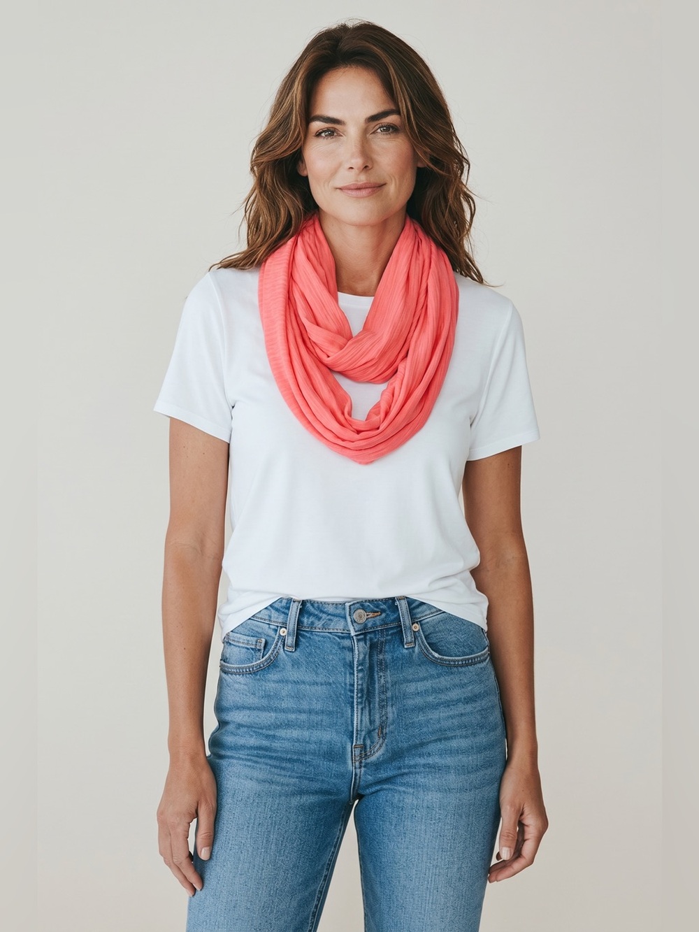 Gap Casual Lightweight Infinity Scarf // Coral Pink // One Size